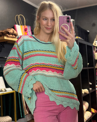Turquoise Knit Sweater