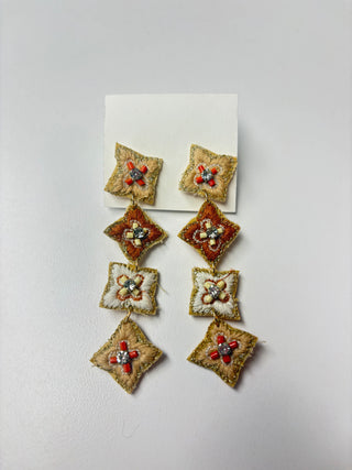 Embroidered Earrings - Neutral