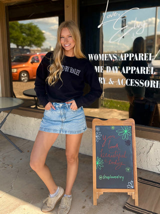 High Waisted Light Denim Skort by VERVET