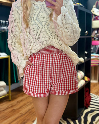 Red & White Shorts