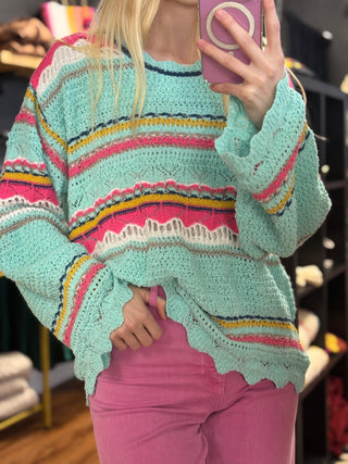 Turquoise Knit Sweater
