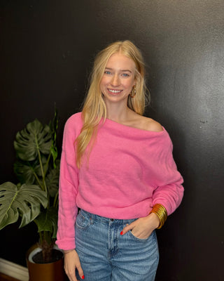 Pink Off the Shoulder Top