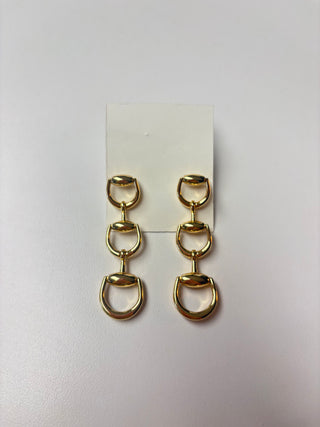 Gold Horsebit Earrings