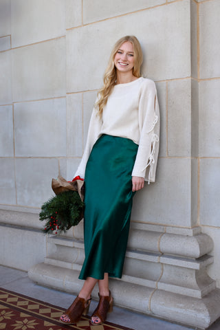 Let Me Go Midi Skirt- Green