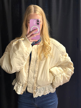 Lace Trim Bomber Jacket
