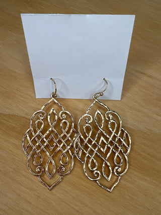 Gold Swirl Design Earrings