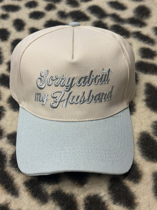 Sorry About My Husband Denim Trucker Hat