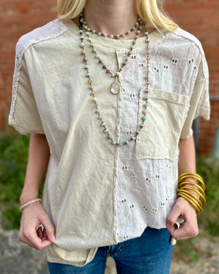 Cream Eyelet Tee